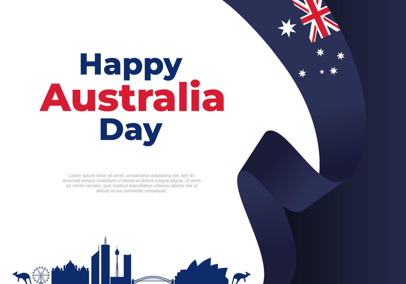 feliz fondo del día de australia celebrado el 26 de enero. vector