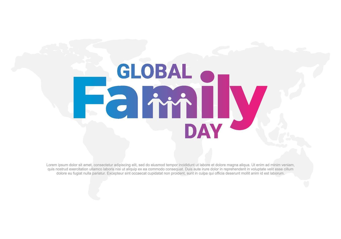 Global family day background celebrated on January 1st. vector