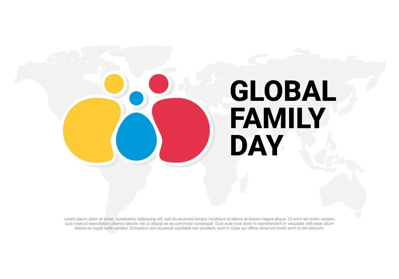 Global family day background celebrated on January 1st. vector