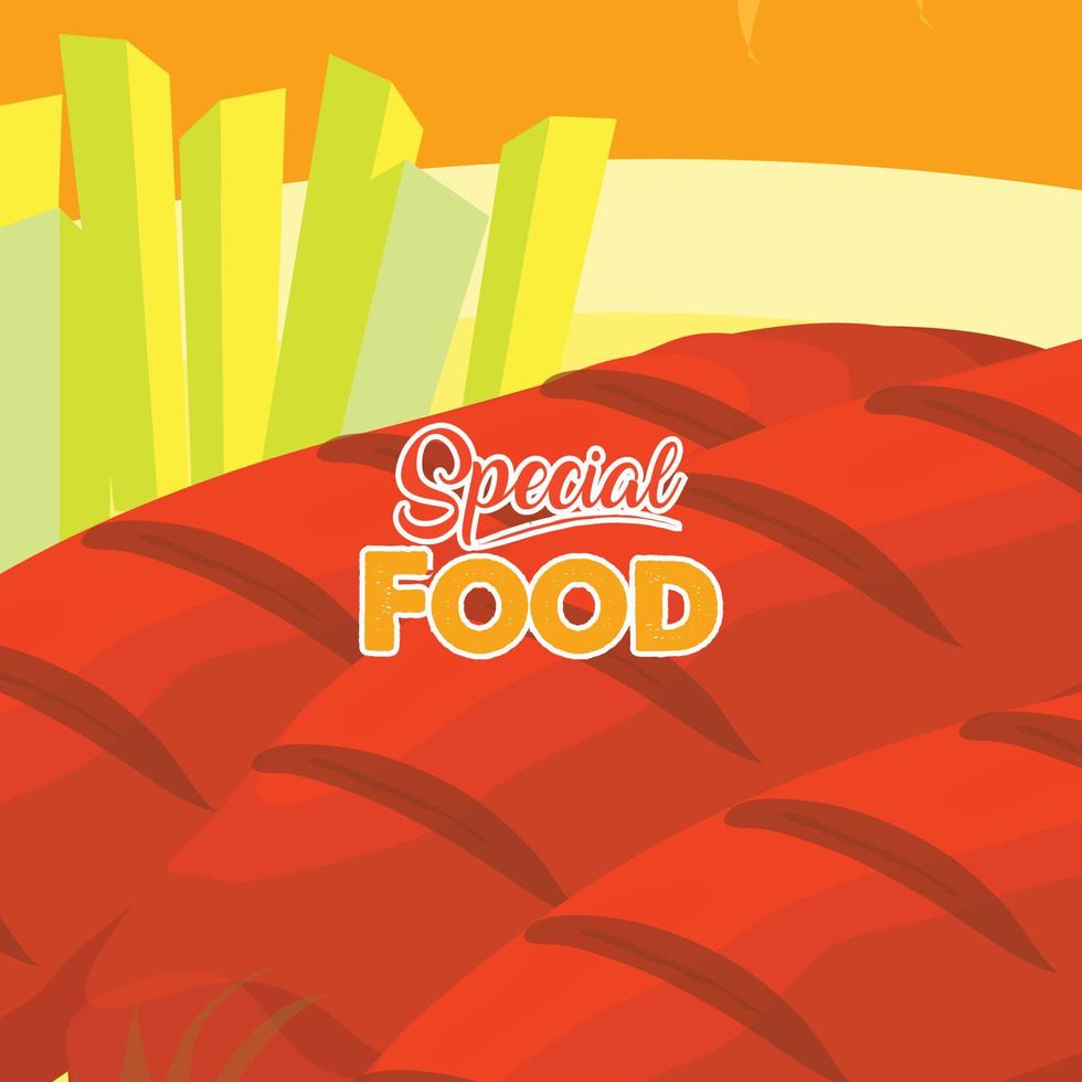 hand drawn delicious food illustration vector