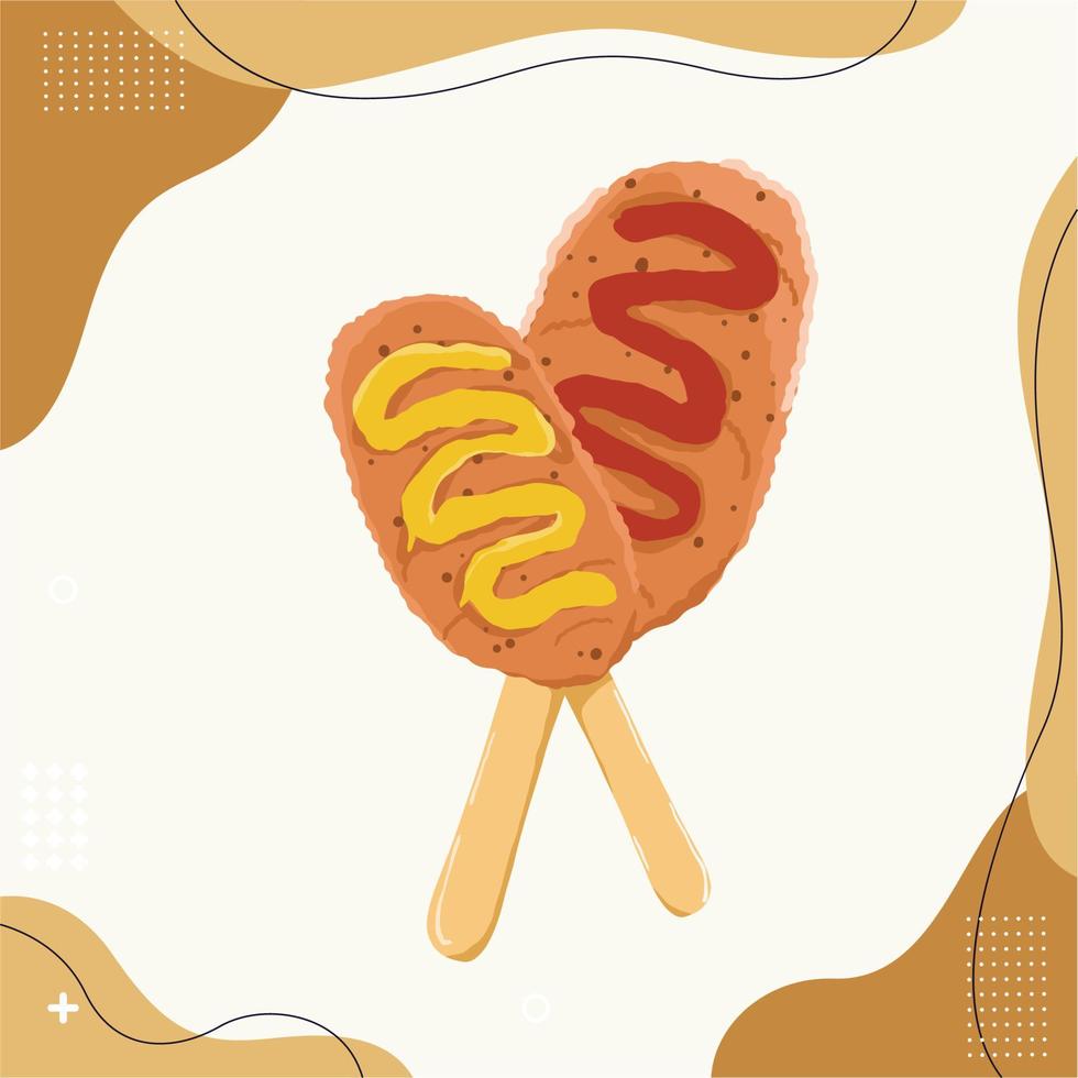 hand drawn delicious food illustration vector