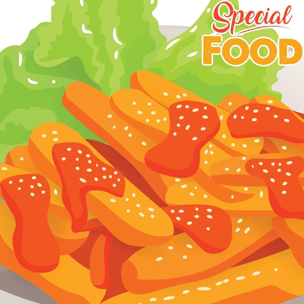 hand drawn delicious food illustration vector