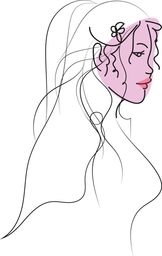 Free vector hand drawn one line art portrait