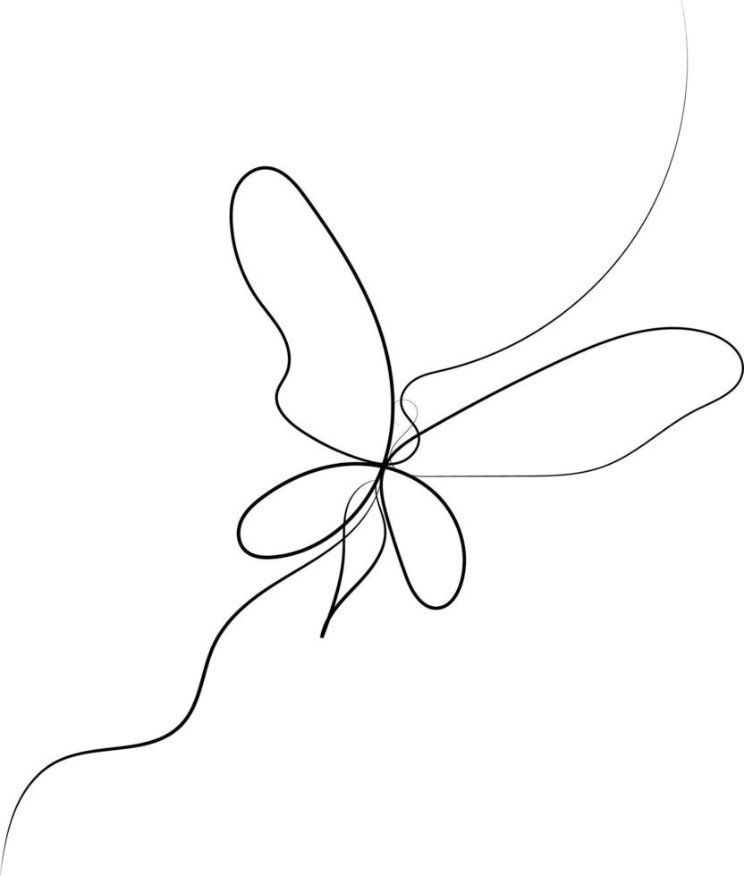 Free vector beautiful butterfly outline illustration