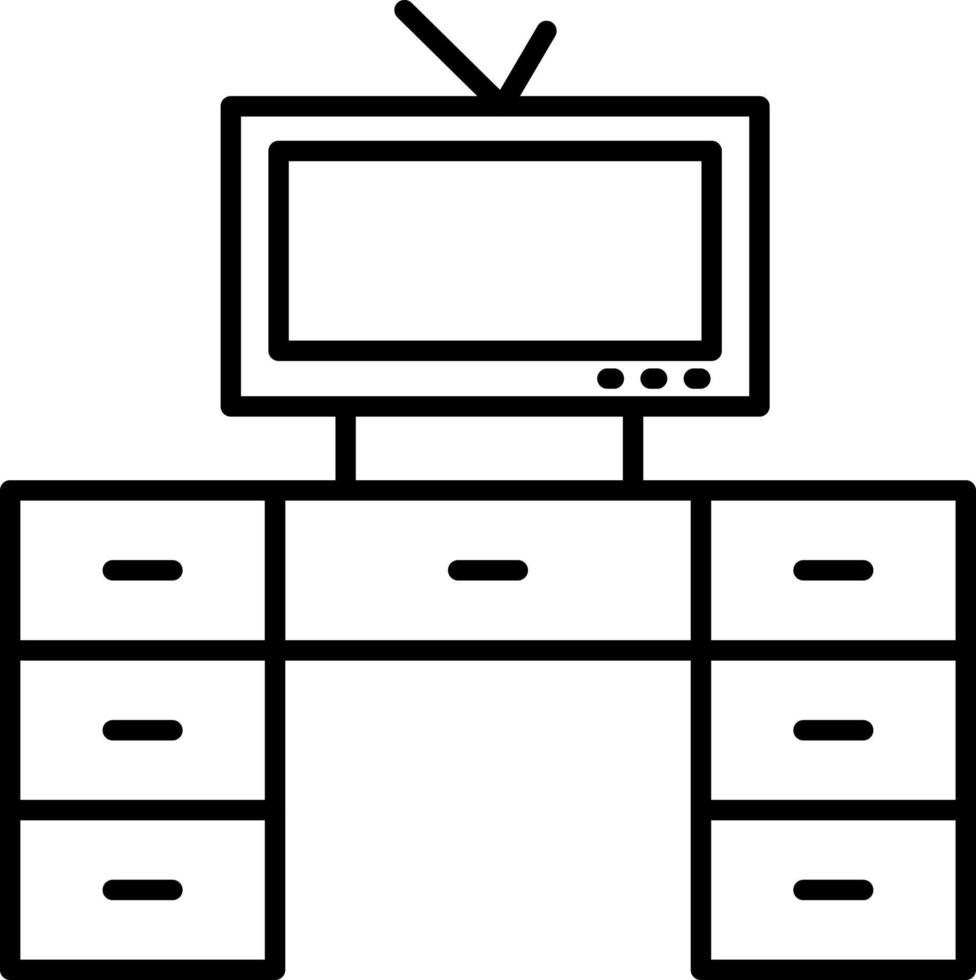 Television Set Line Icon vector