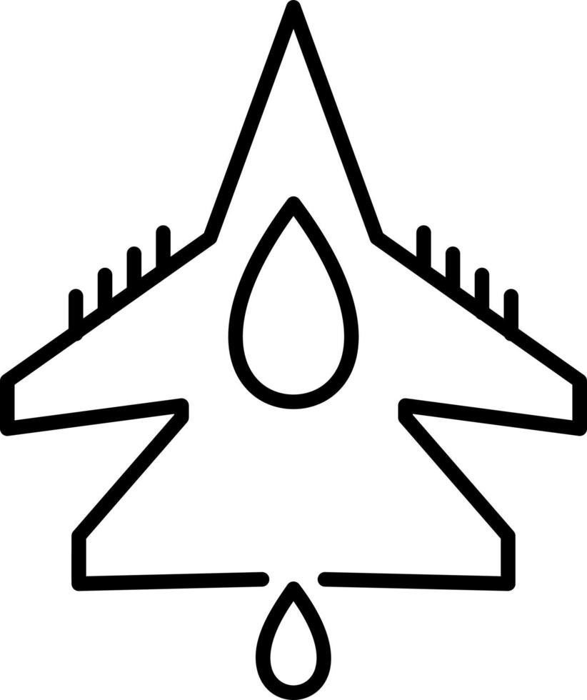 icono de línea de avión de combate vector