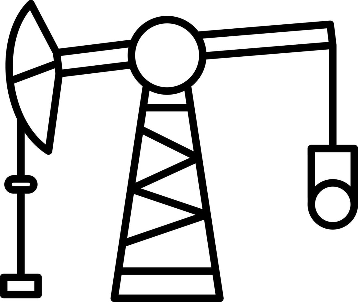 Pumpjack Line Icon vector