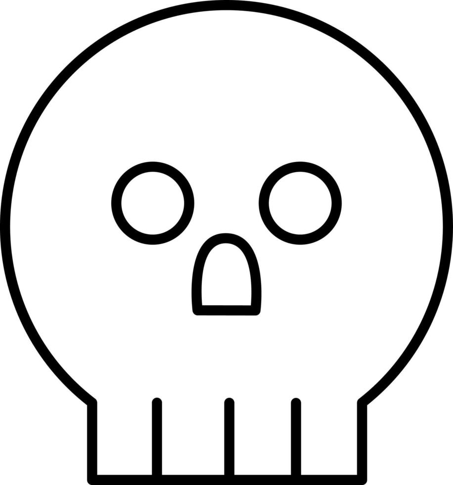 icono de línea de calavera pirata vector