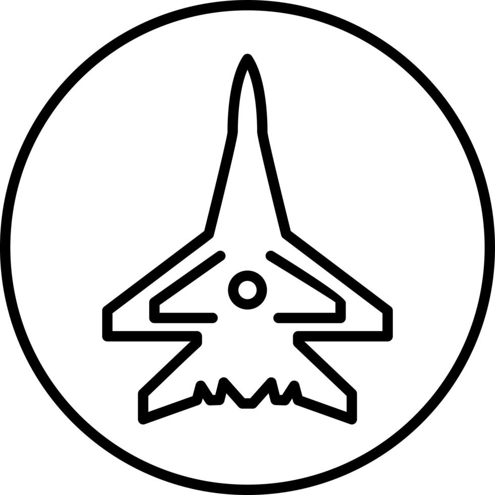 icono de línea de avión de combate vector