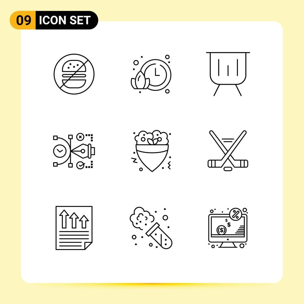 Set of 9 Modern UI Icons Symbols Signs for fast digital finance art file Editable Vector Design Elements