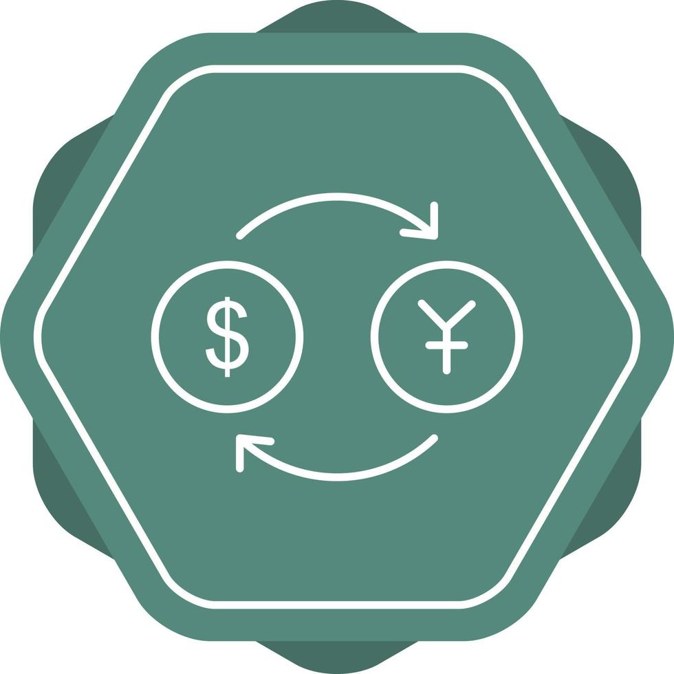 Dollar to Yen Line Icon vector