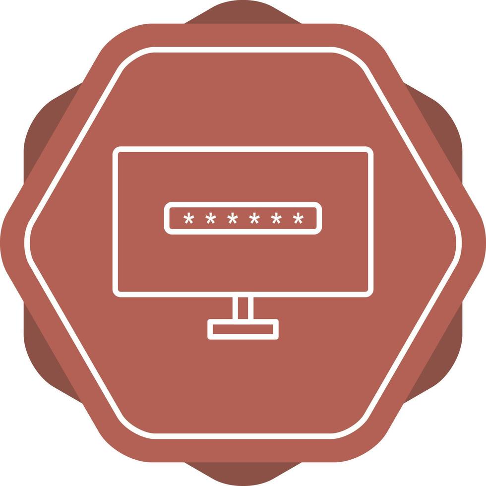 System Password Line Icon vector