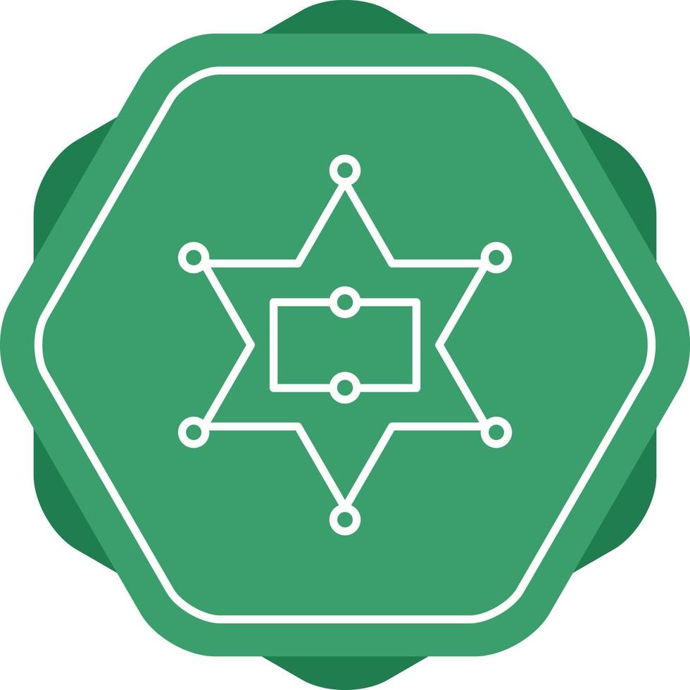 Sherrif Badge Line Icon vector