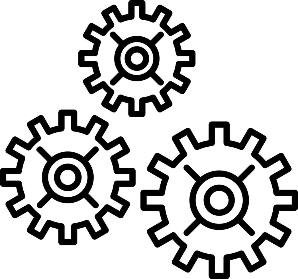 Multiple Cogwheels Line Icon vector