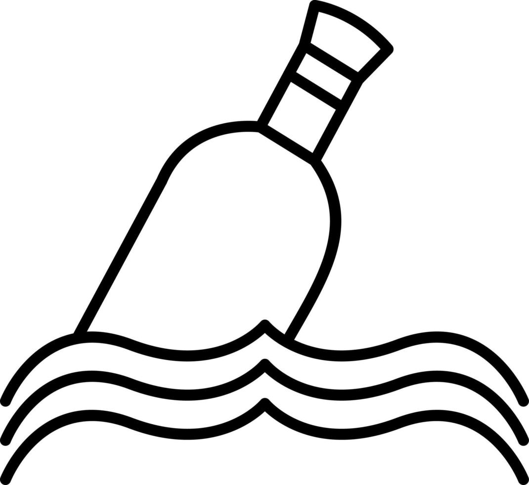 botella en el icono de la línea de agua vector