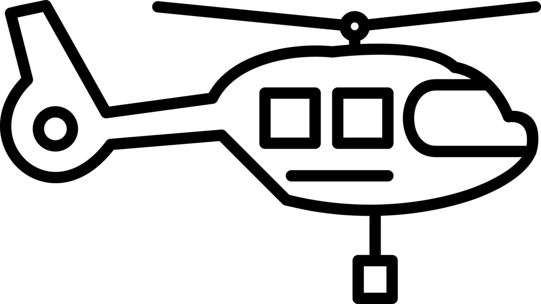 icono de línea de helicóptero vector