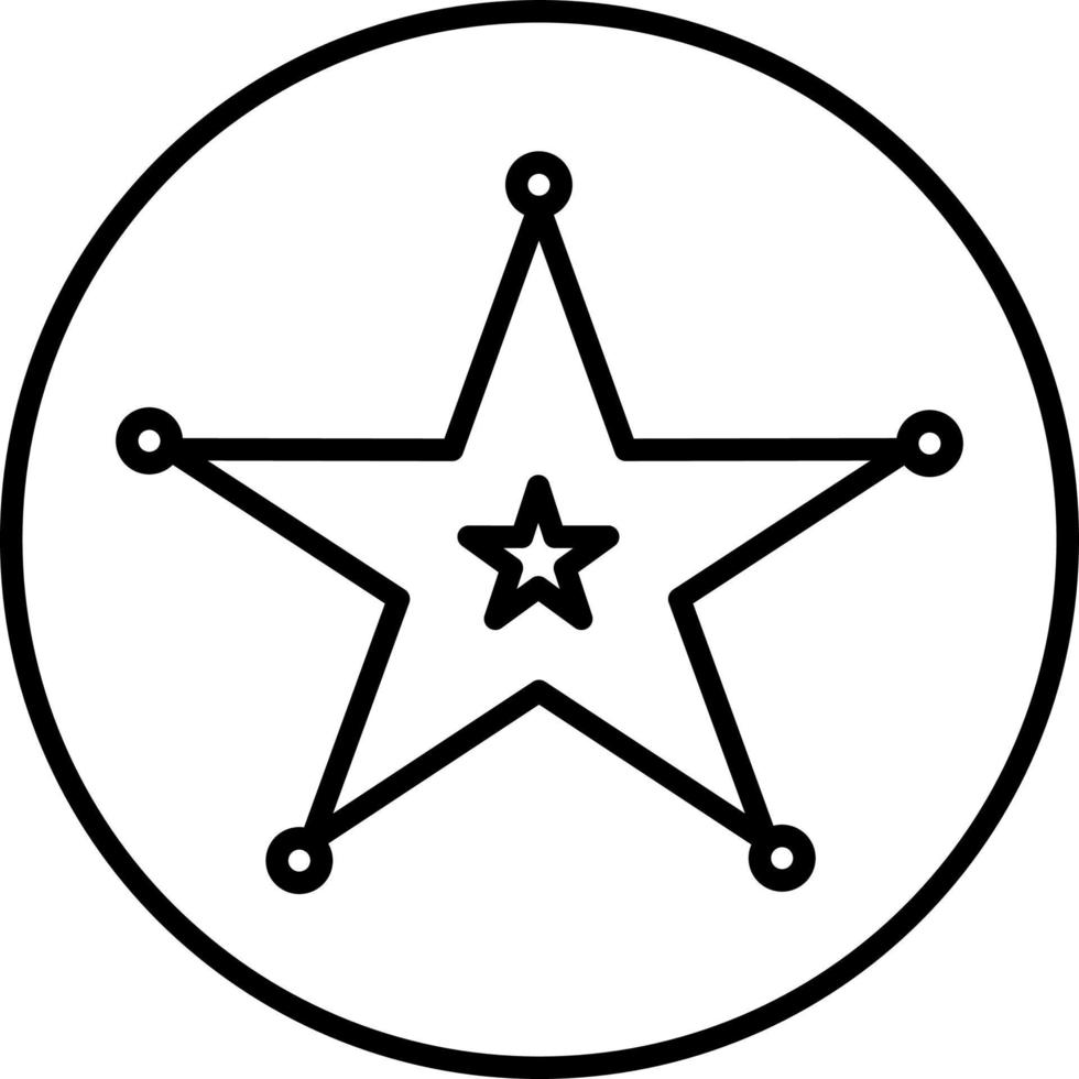 Sheriff Badge Line Icon vector