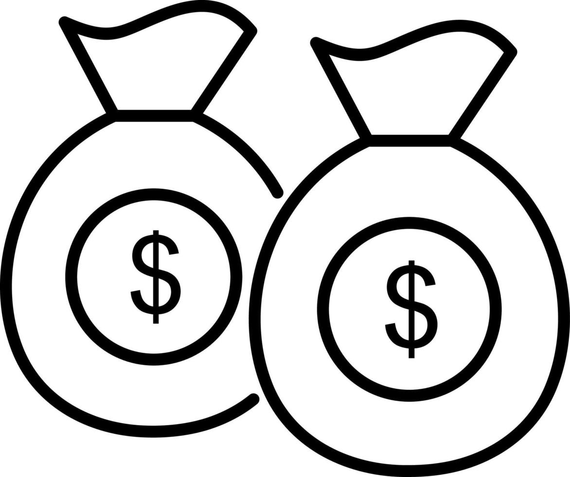 Money Bags Line Icon 16226956 Vector Art at Vecteezy