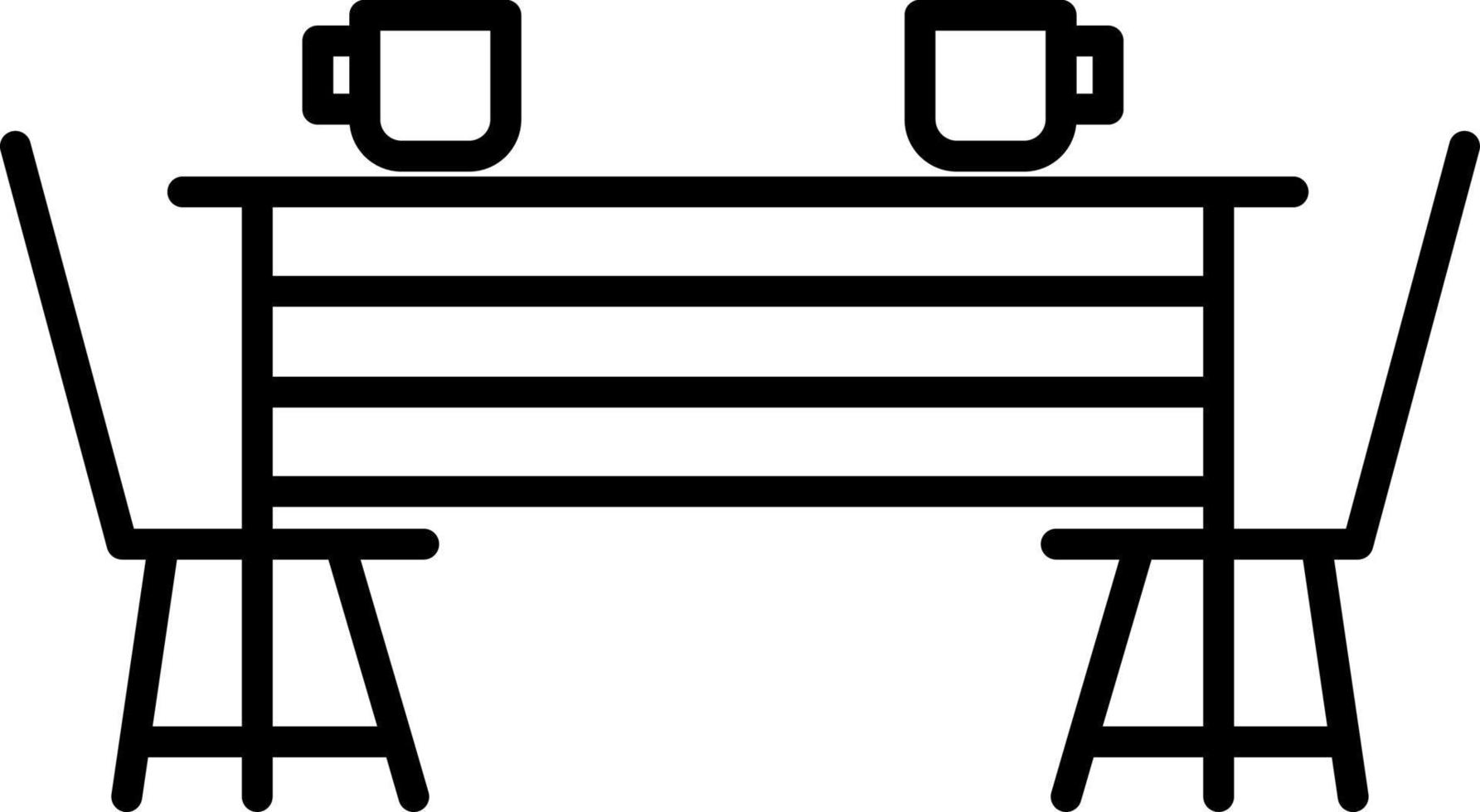 Dining Table Line Icon vector