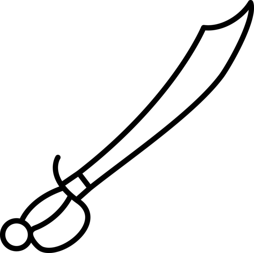 Pirate Sword Line Icon vector