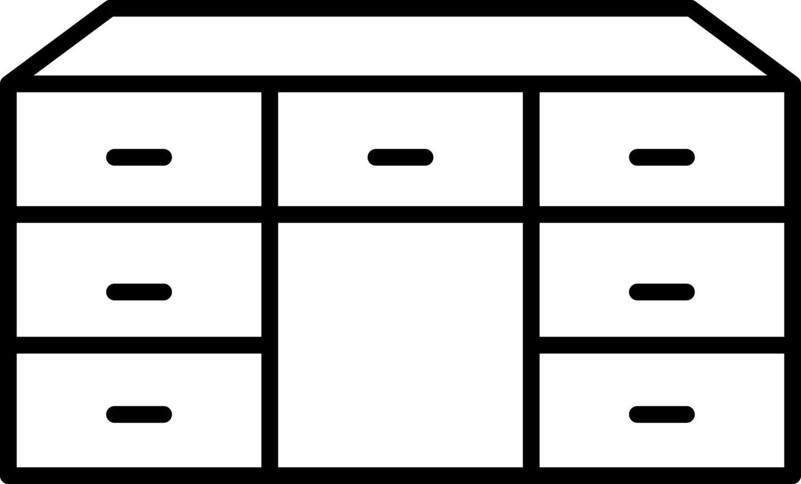 Table with Drawers Line Icon vector