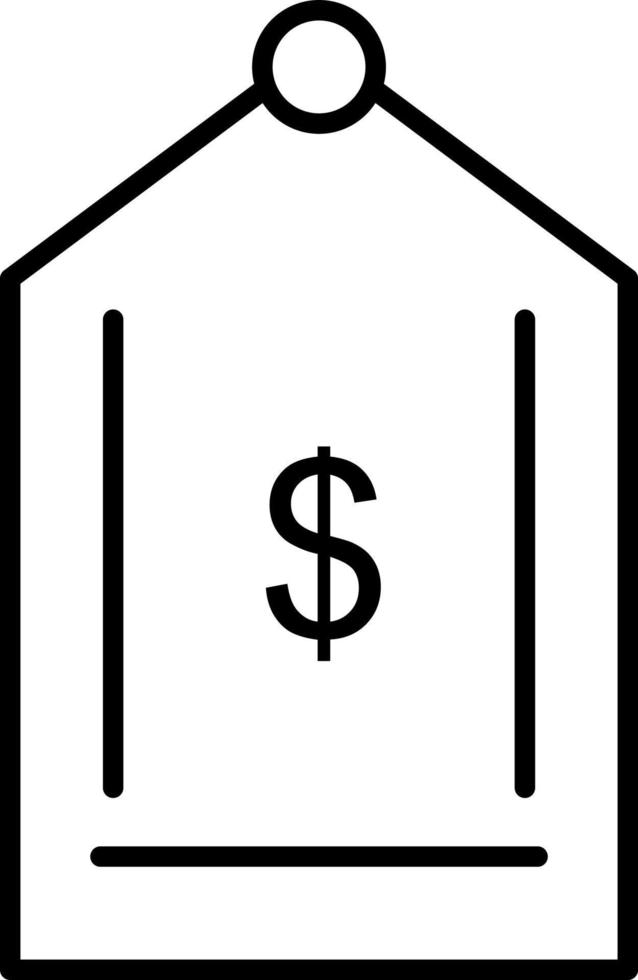 icono de línea de etiqueta de dólar vector