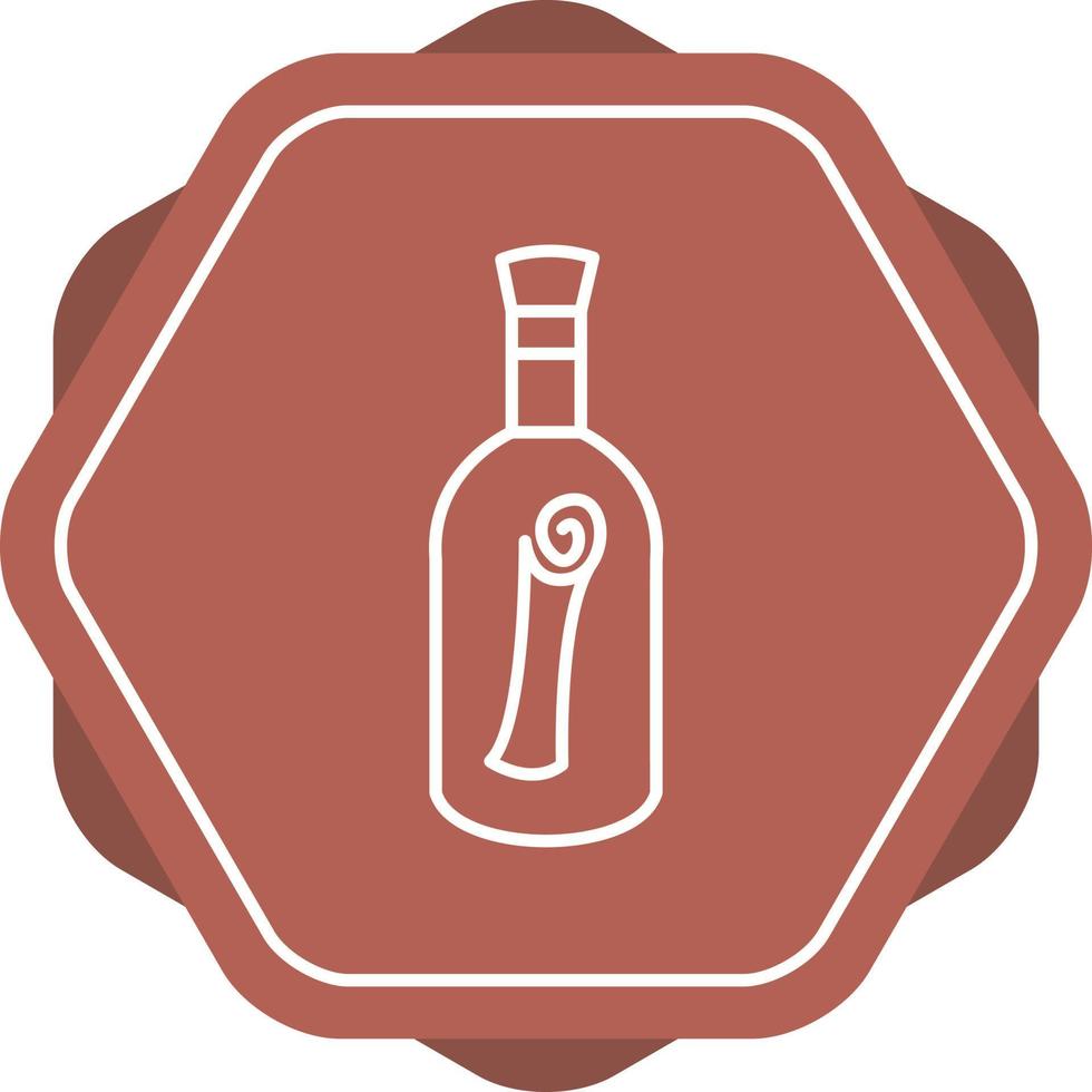 Scroll in Bottle Line Icon vector