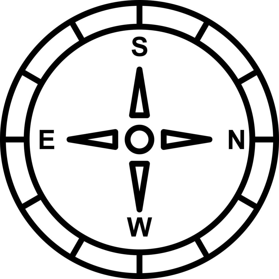 Compass Line Icon vector