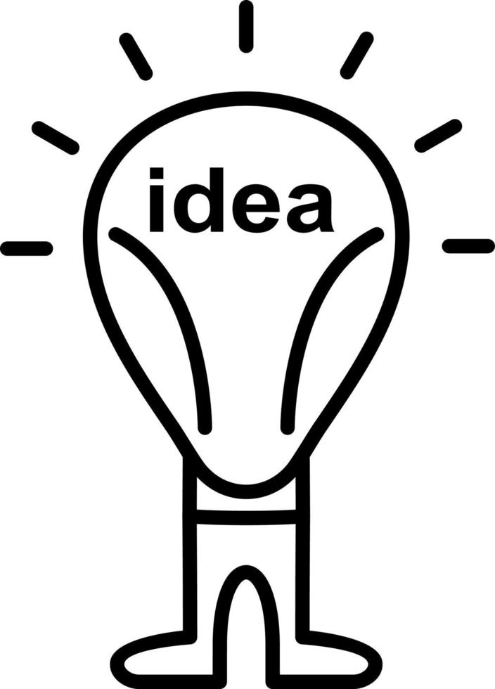 icono de línea de idea brillante vector