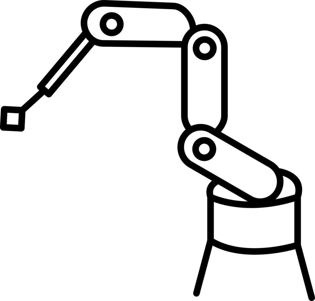 Industrial Robot Line Icon vector