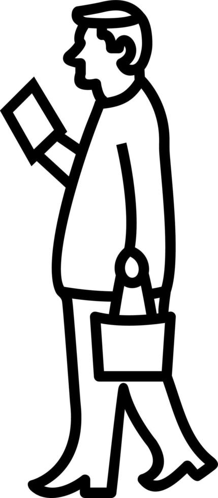 Carrying Bag Line Icon vector