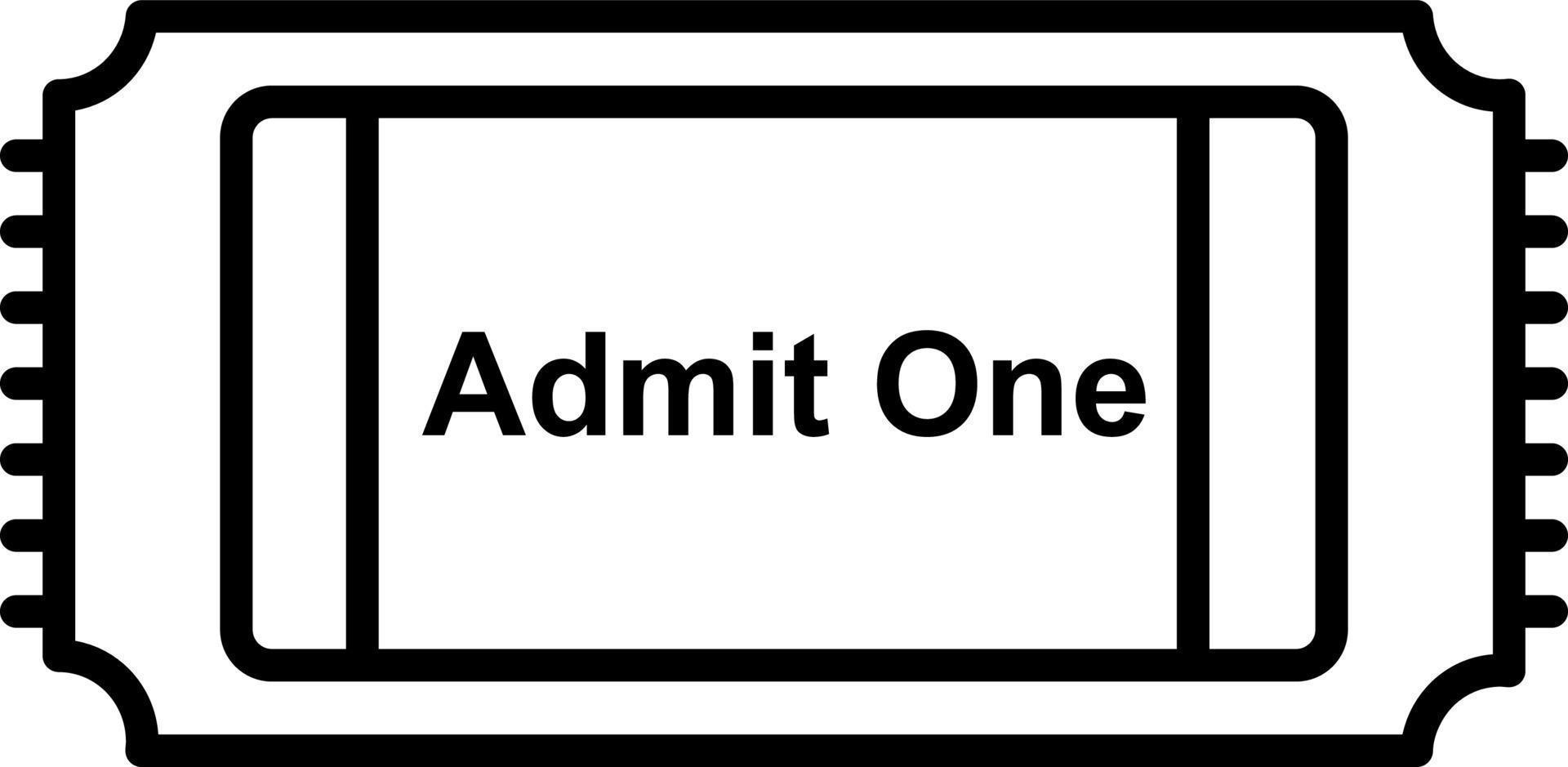 Movie Ticket Line Icon vector