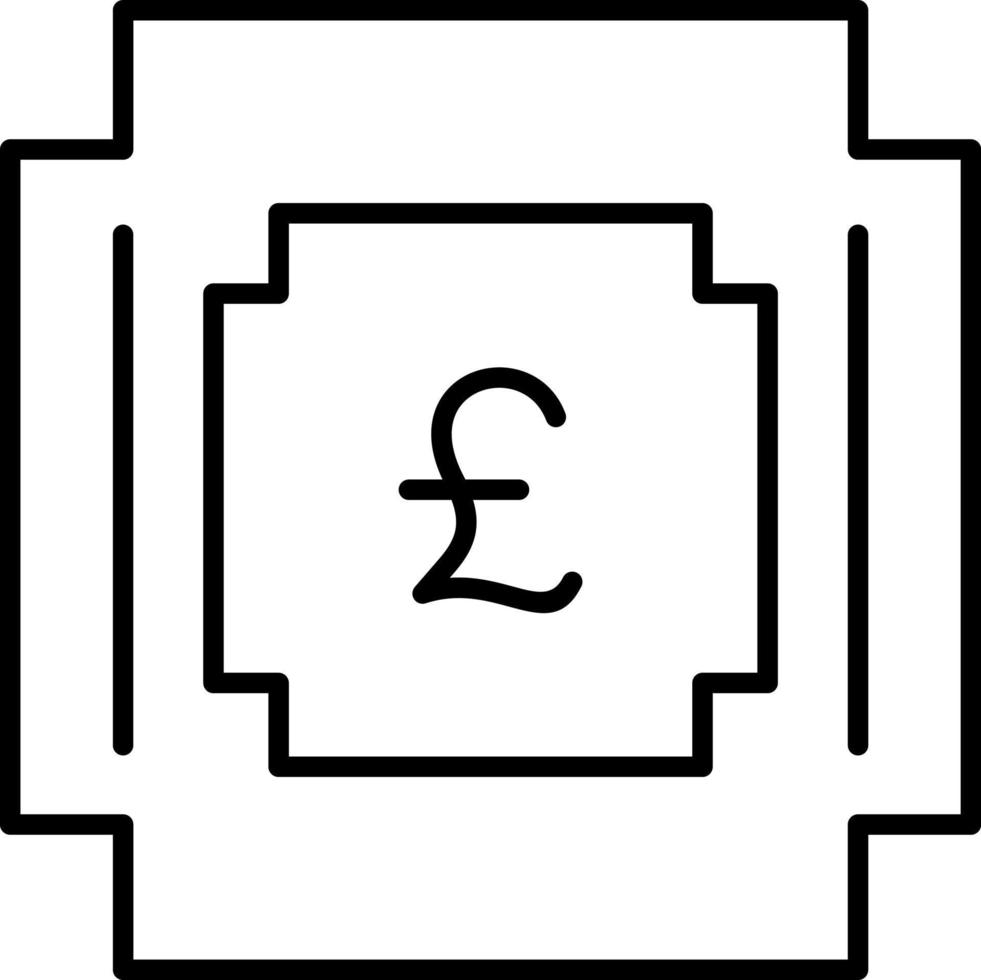 Pound Symbol Line Icon vector