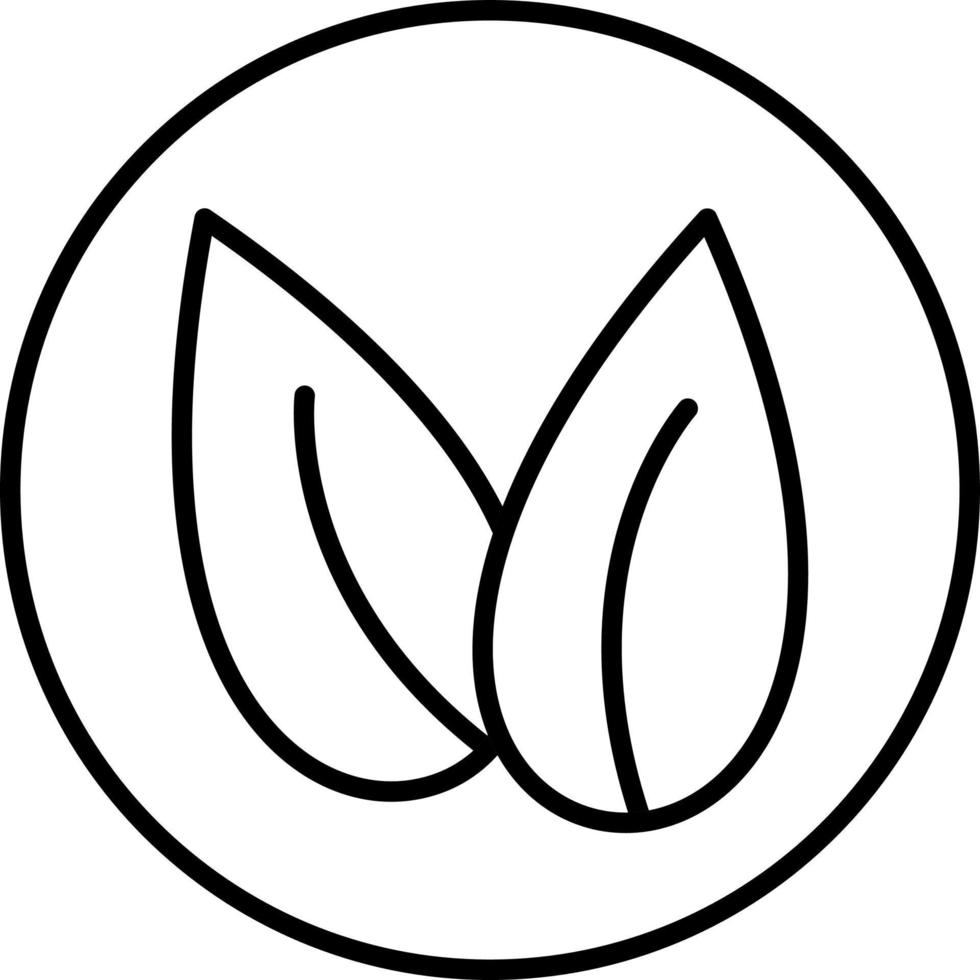 Two Leaves Line Icon vector