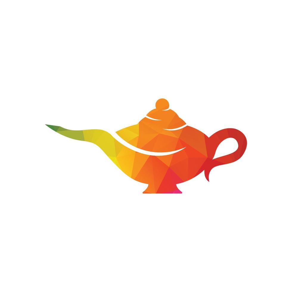 Genie magic lamp logo design vector. Lantern lamp logo template. vector