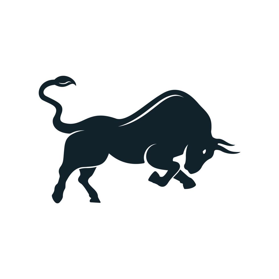 Bull butting logo design. Modern bull logo vector. vector