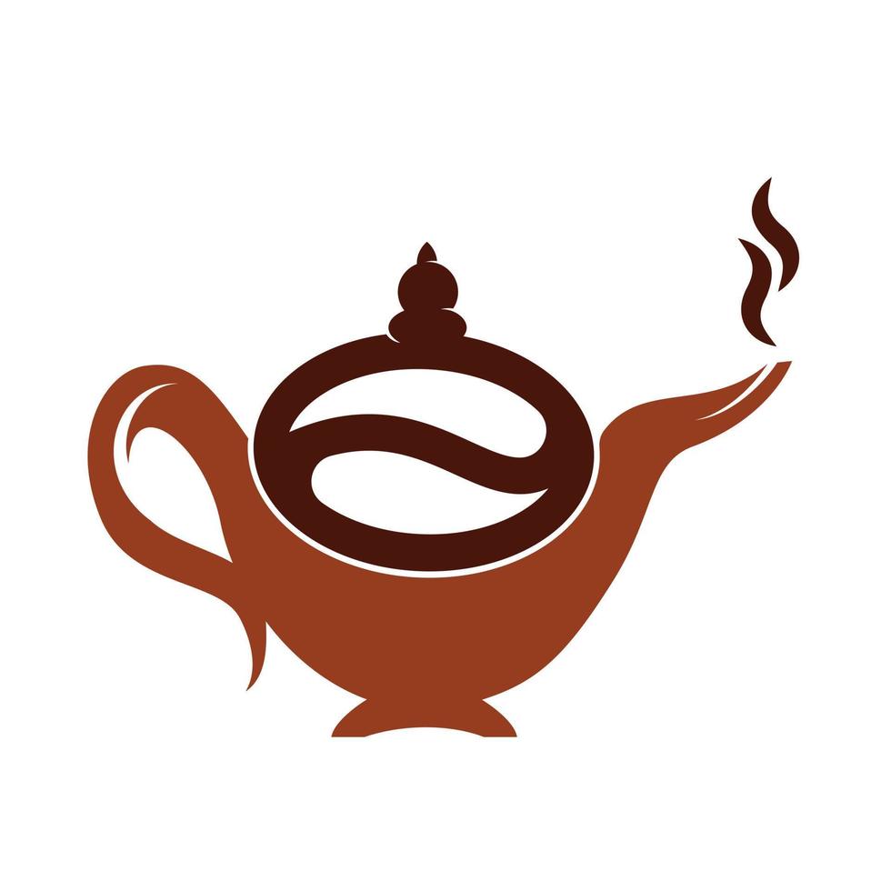 plantilla de icono de diseño de logotipo de hervidor de café. vector de diseño de cafetera.