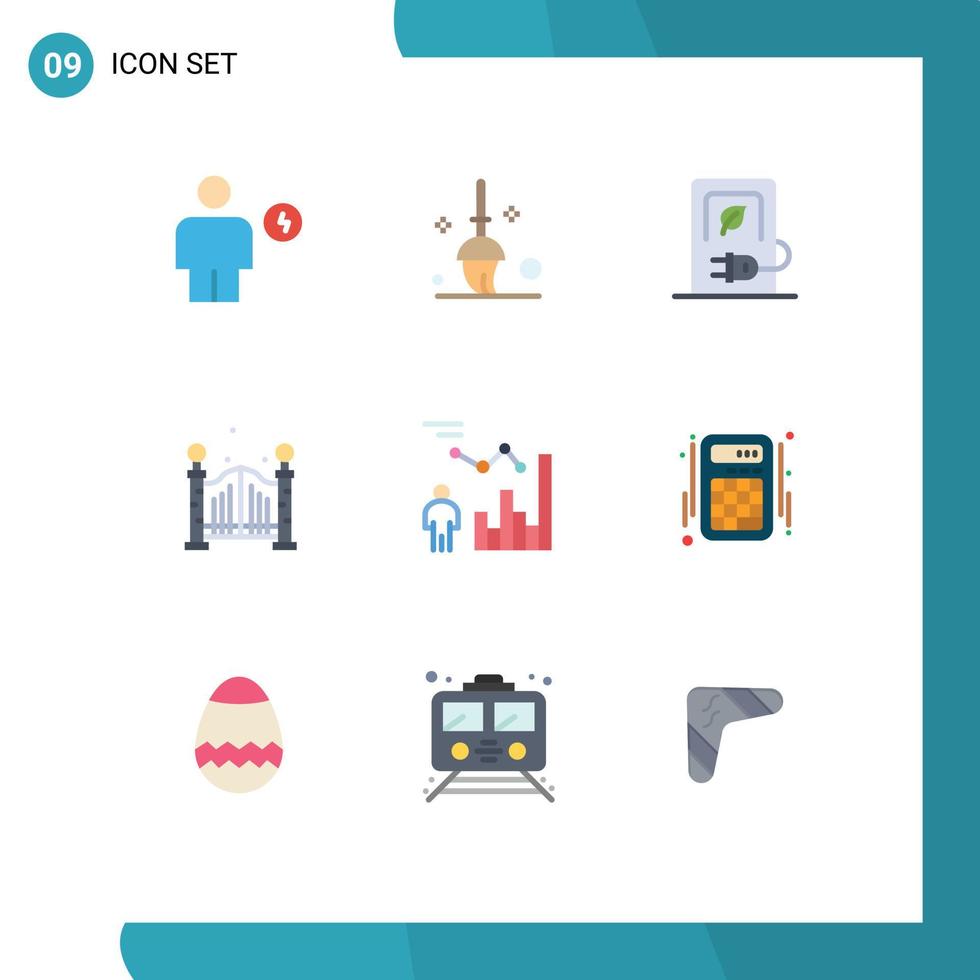 Universal Icon Symbols Group of 9 Modern Flat Colors of data bridge car life vehicle Editable Vector Design Elements