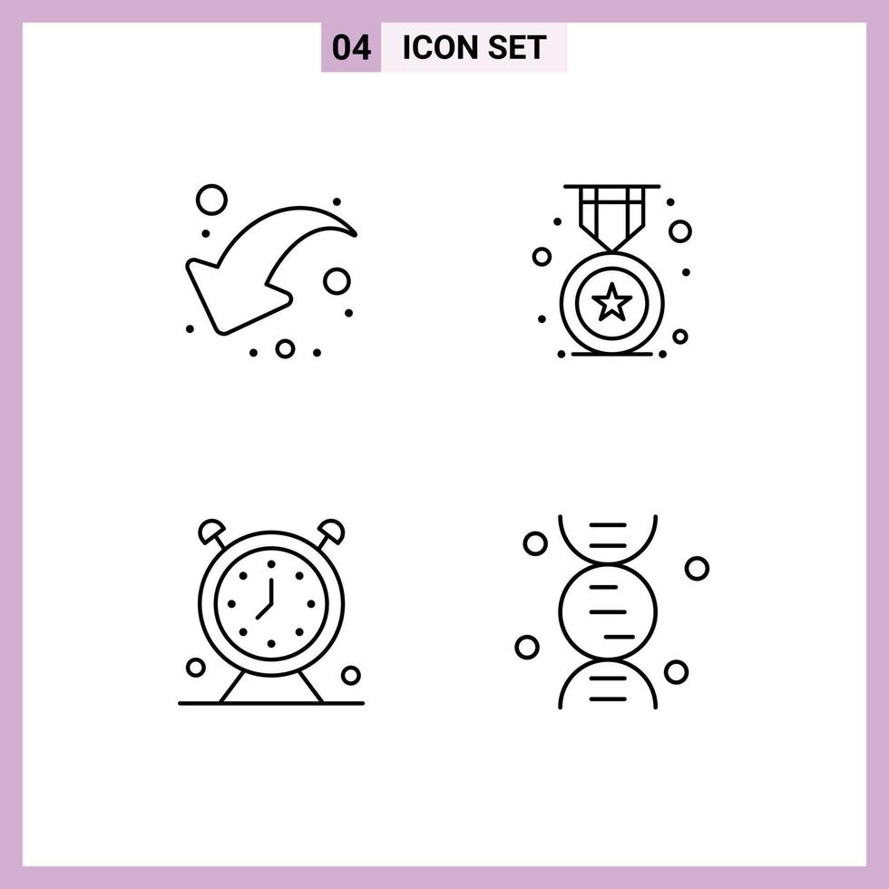 4 Creative Icons Modern Signs and Symbols of arrow clock left education time Editable Vector Design Elements