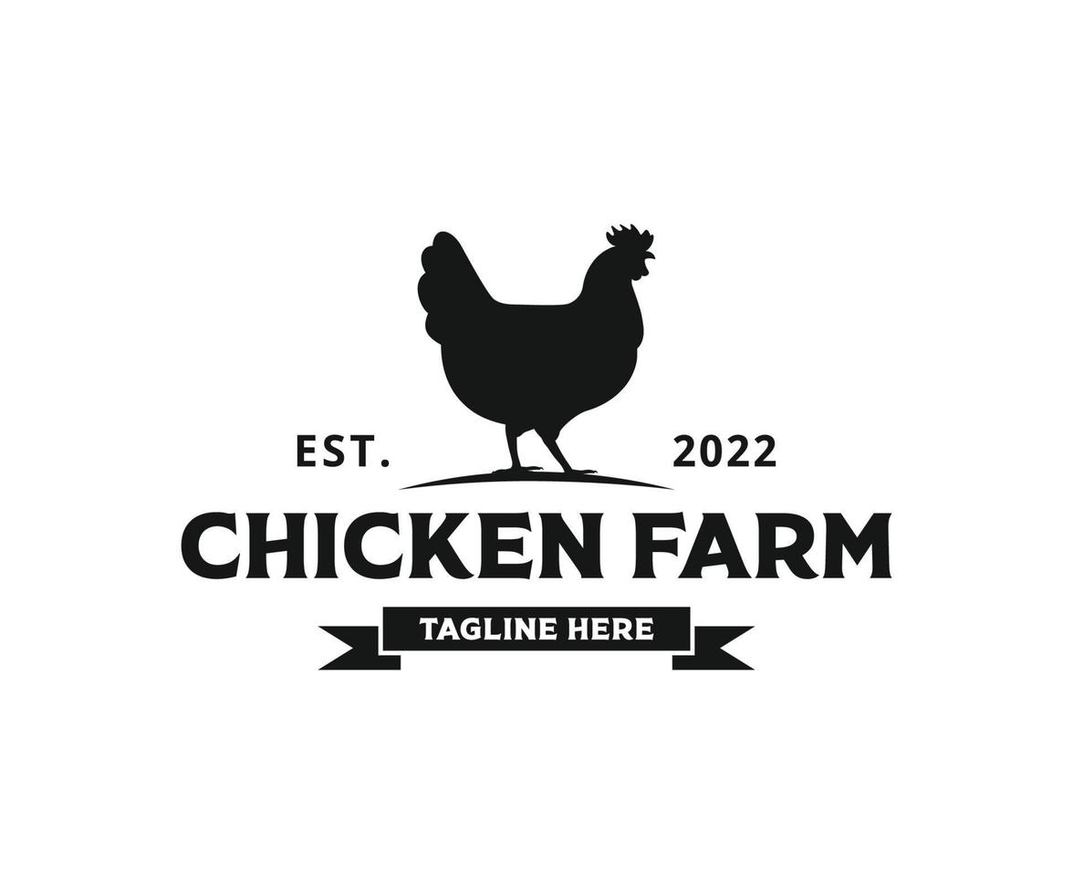 Chicken logo. Chicken farms logo design. Rooster and Chicken poultry farm logo design template vector