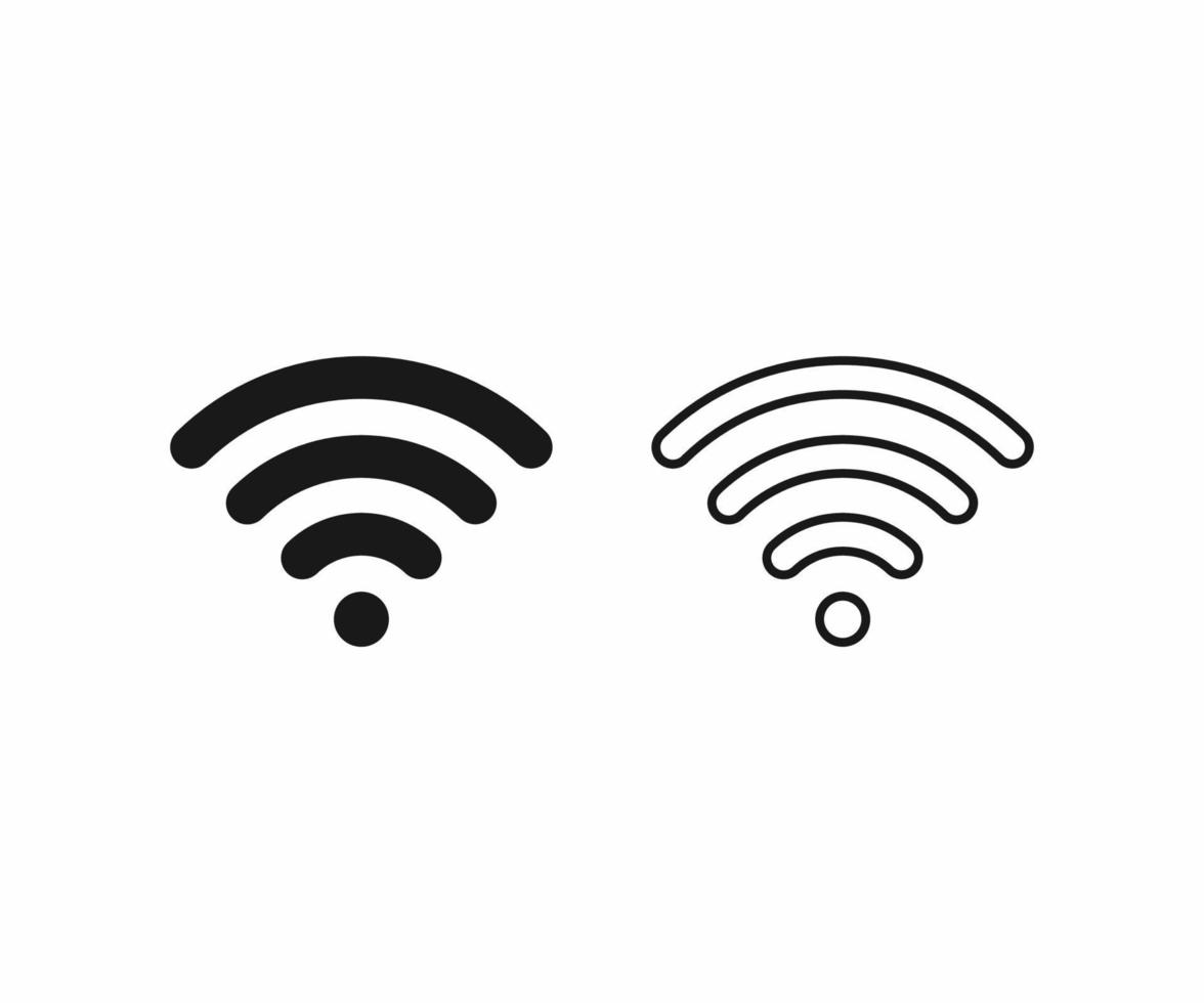 icono inalámbrico y wifi, signo, símbolo. vector