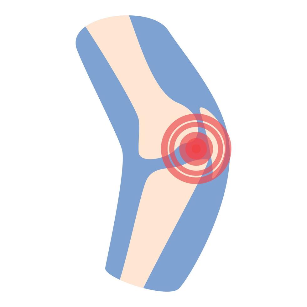 vector de dibujos animados de icono de dolor de rodilla. articulación de la artritis