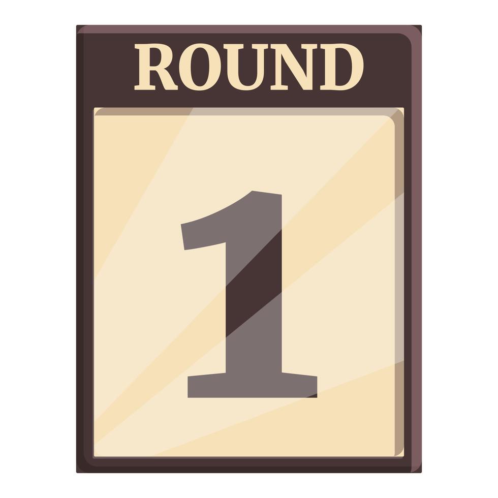 Boxing round 1 icon cartoon vector. Champion box vector