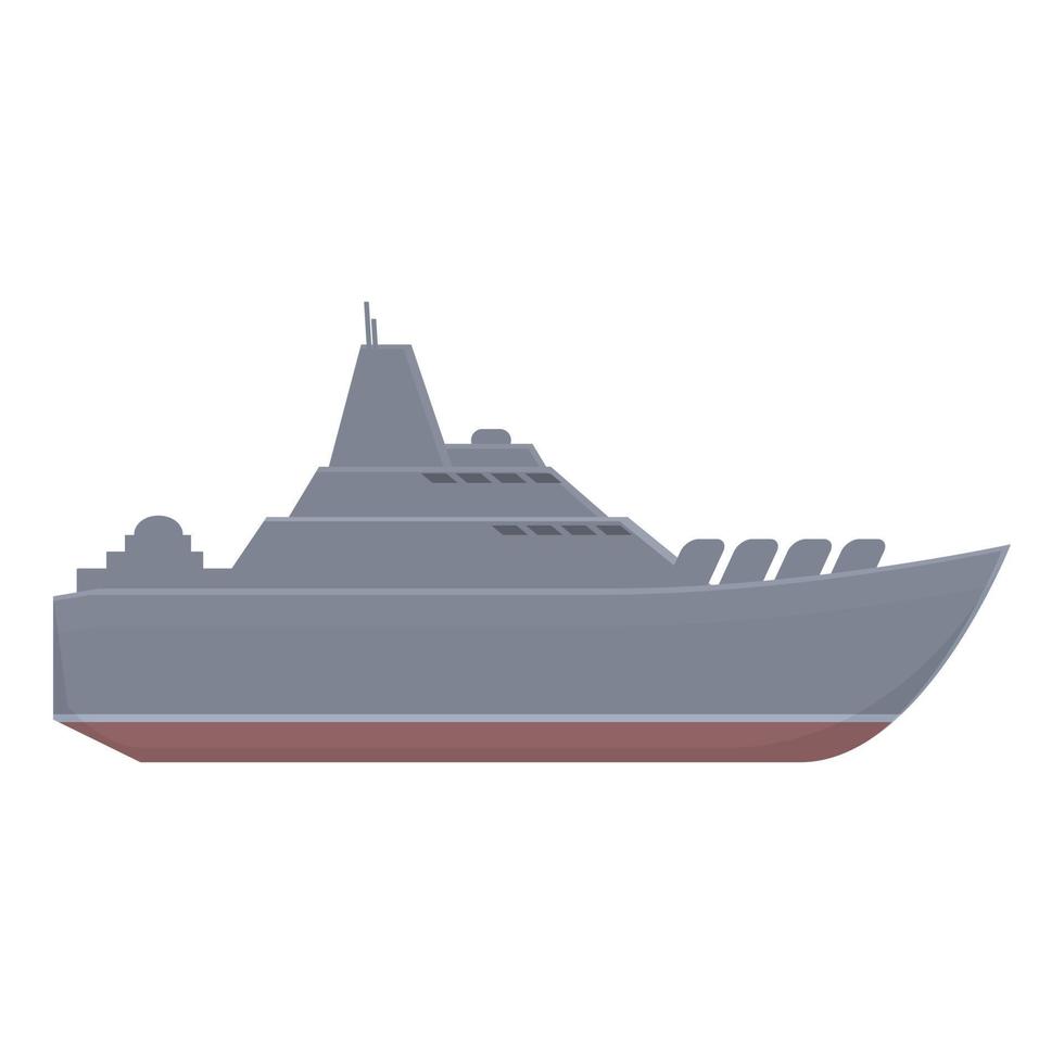 vector de dibujos animados de icono de buque de guerra. barco militar