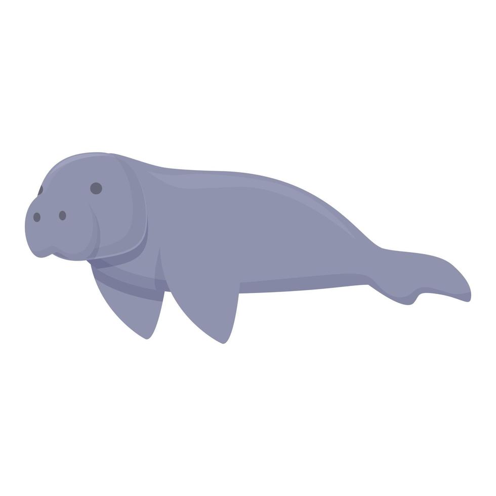 vector de dibujos animados de icono de dugongo oceánico. manatí de mar