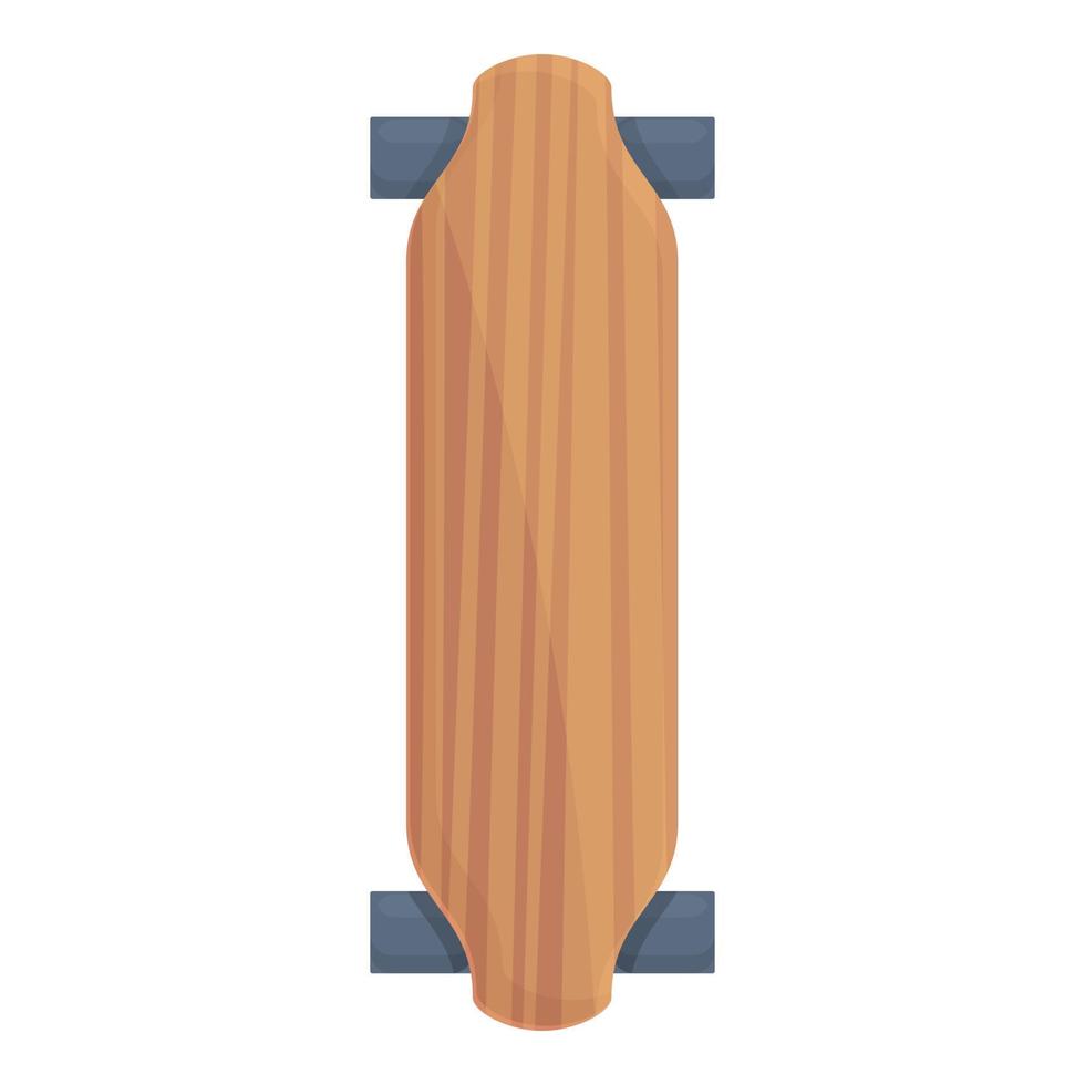 vector de dibujos animados de icono de longboard de madera. tablero retro