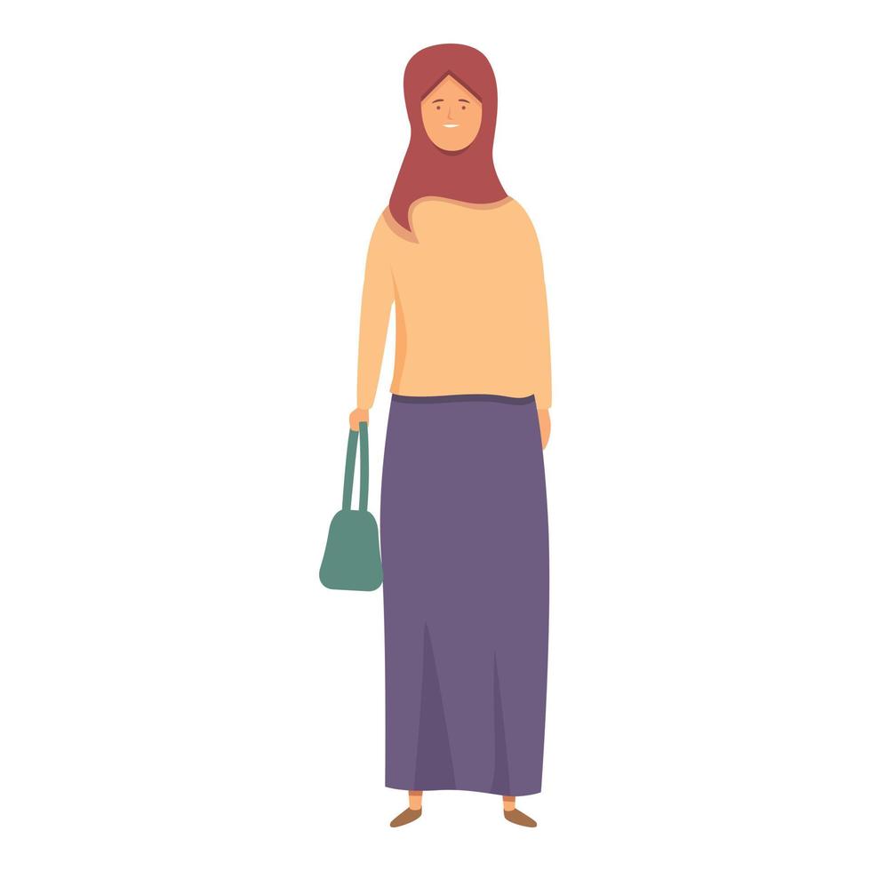 Saudi woman icon cartoon vector. Muslim fashion vector