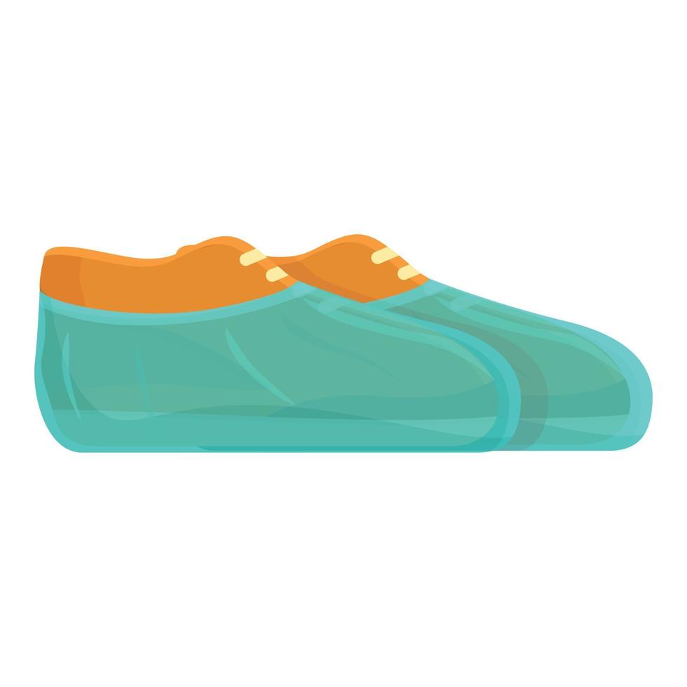 vector de dibujos animados de icono de cubierta de zapato desechable. protección médica