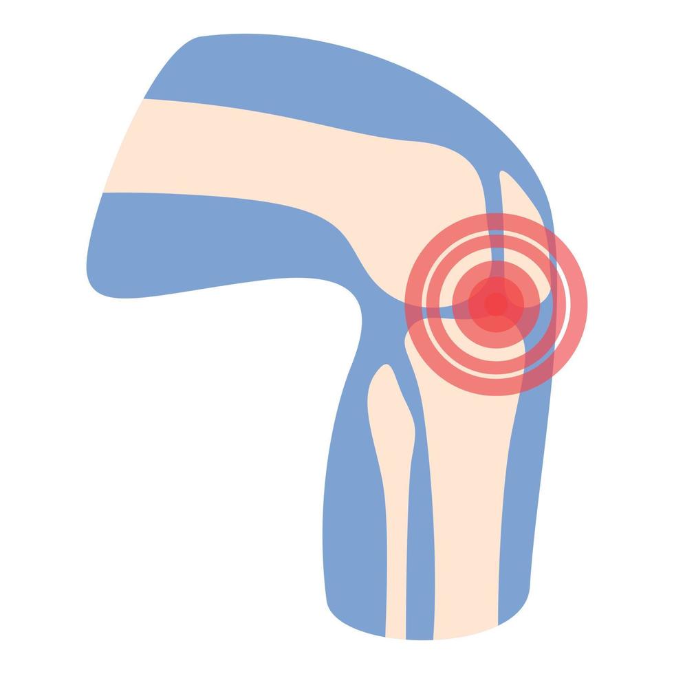 Knee pain icon cartoon vector. Arthritis joint vector