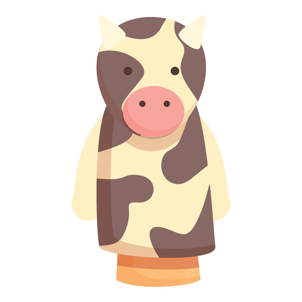 Farm cow puppet icon cartoon vector. Show stage vector